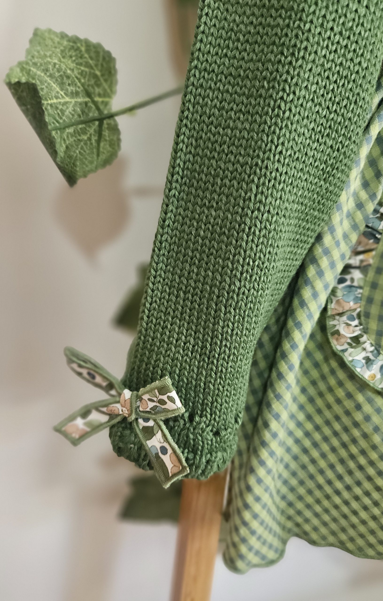 A Vestido niña La Martinica + jersey corto Olivo R190994 - Imagen 5