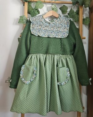 A Vestido niña La Martinica + jersey corto Olivo R190994
