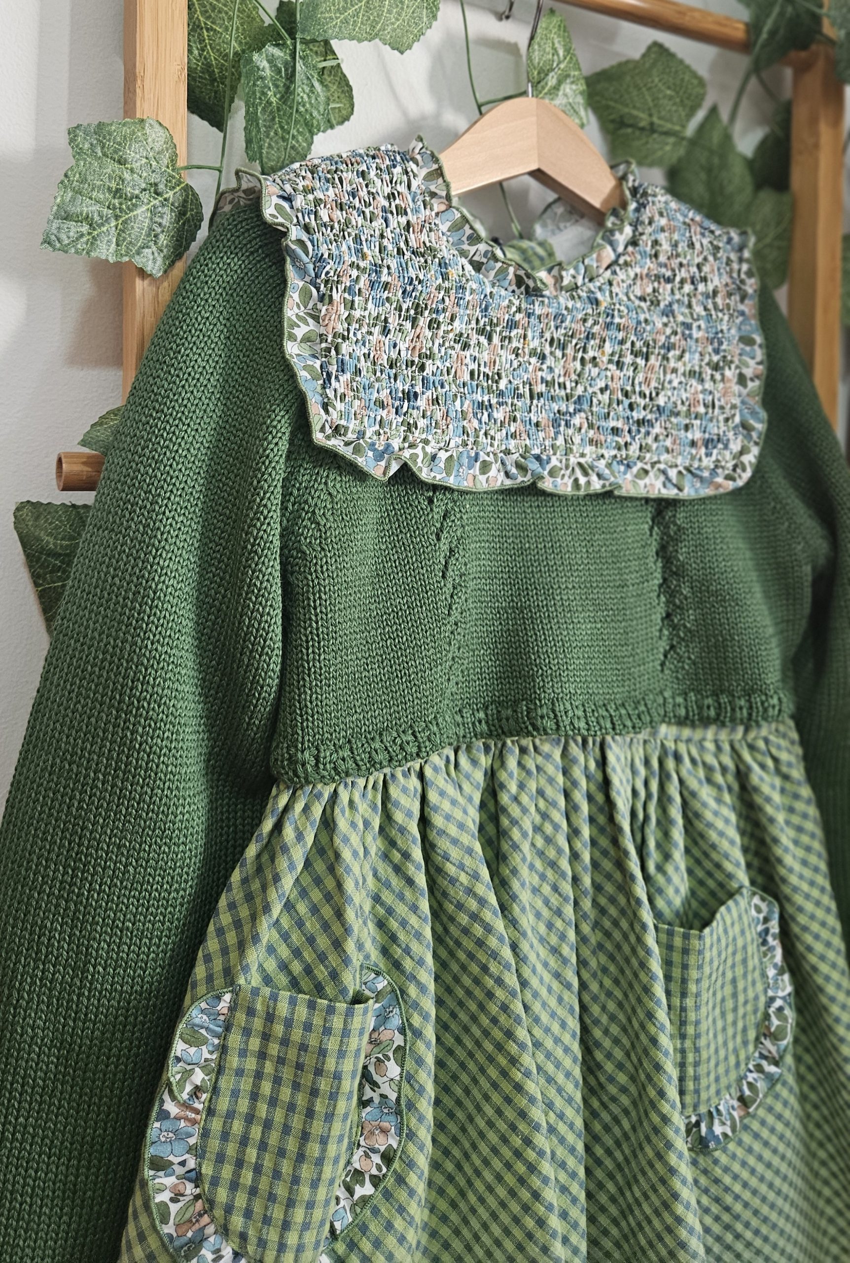 A Vestido niña La Martinica + jersey corto Olivo R190994 - Imagen 3