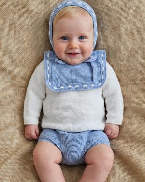 A Conjunto 3 piezas punto bobo bicolor Sigar R091411 Cielo